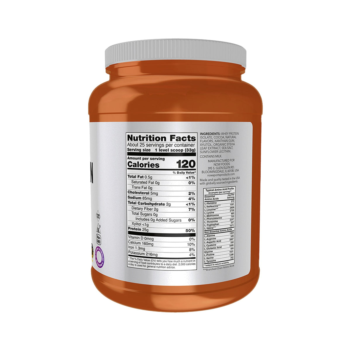 NOW Foods Whey Protein Isolate Creamy Chocolate Pulver