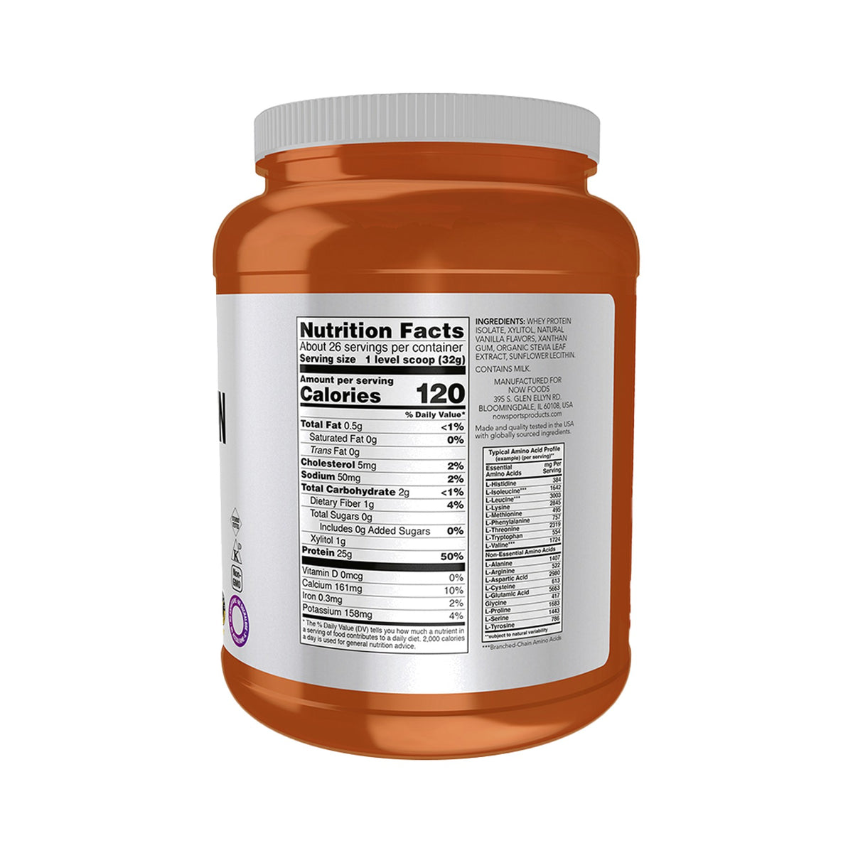 NOW Foods Whey Protein Isolate Creamy Vanilla Pulver