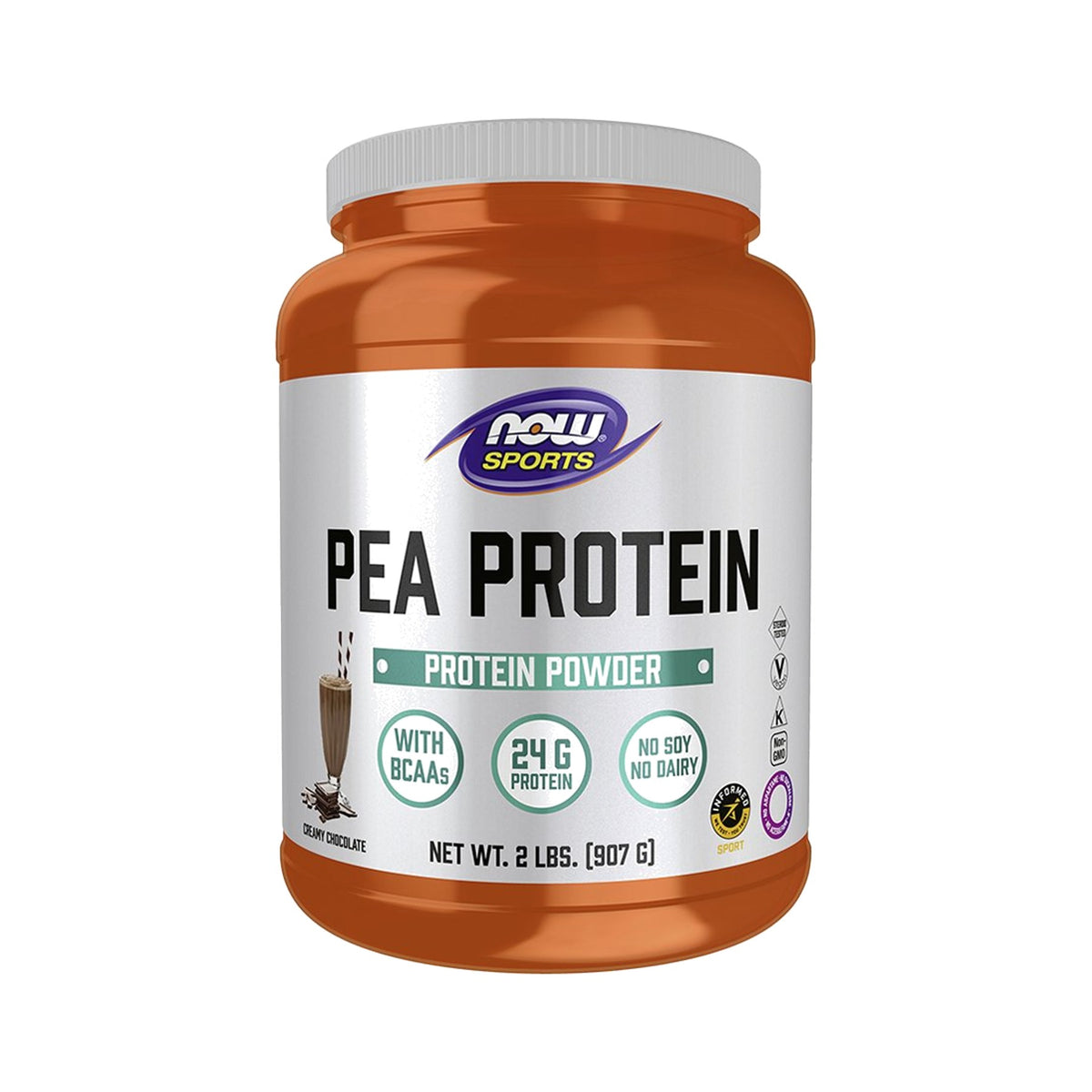 Pea Protein Creamy Chocolate NOW Foods kaufen – Veganes Erbsenprotein Pulver mit 24 g Protein, BCAAs & cremigem Schokoladengeschmack