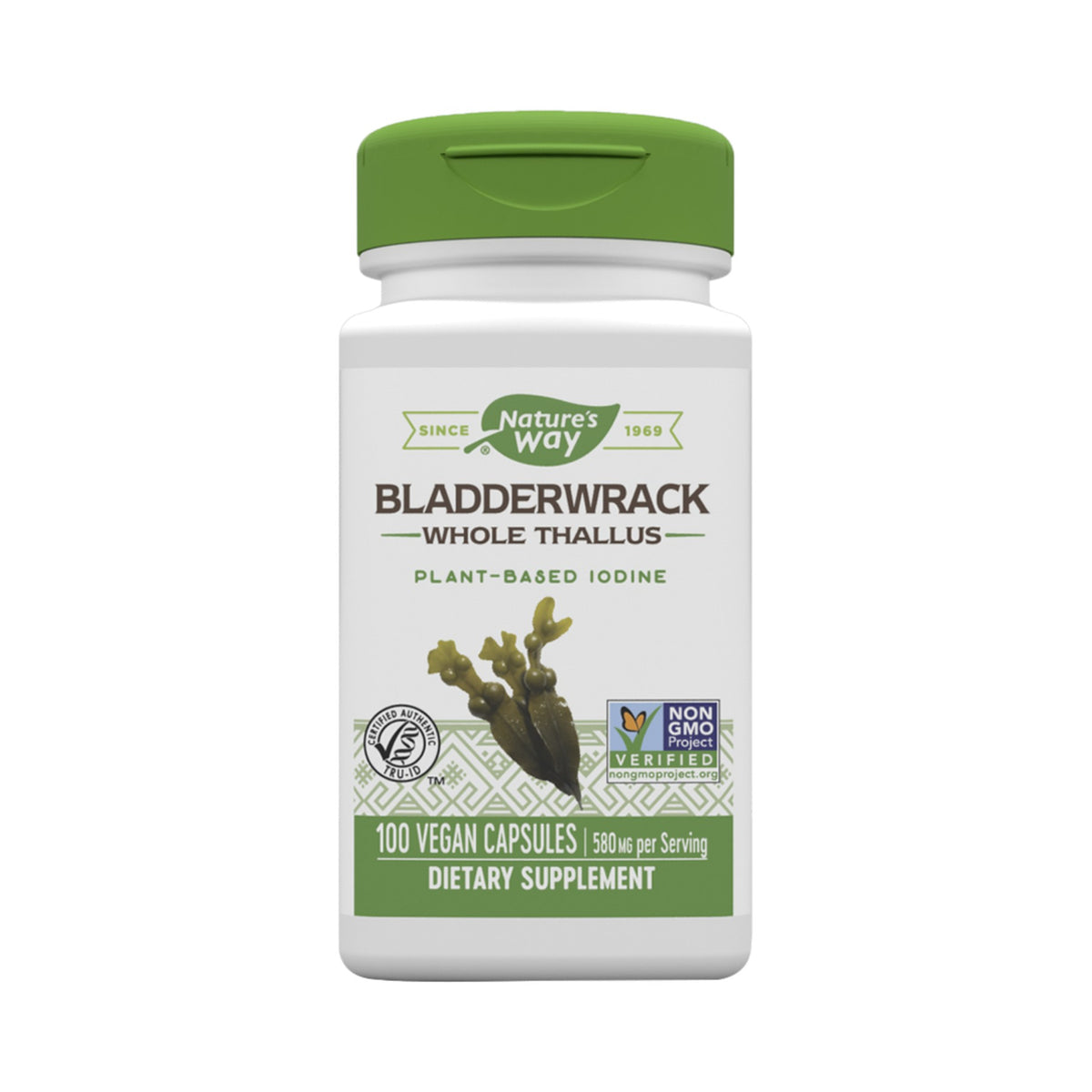 Nature's Way Bladderwrack 580 mg – Blasentang-Kapseln mit Jod – 100 Kapseln