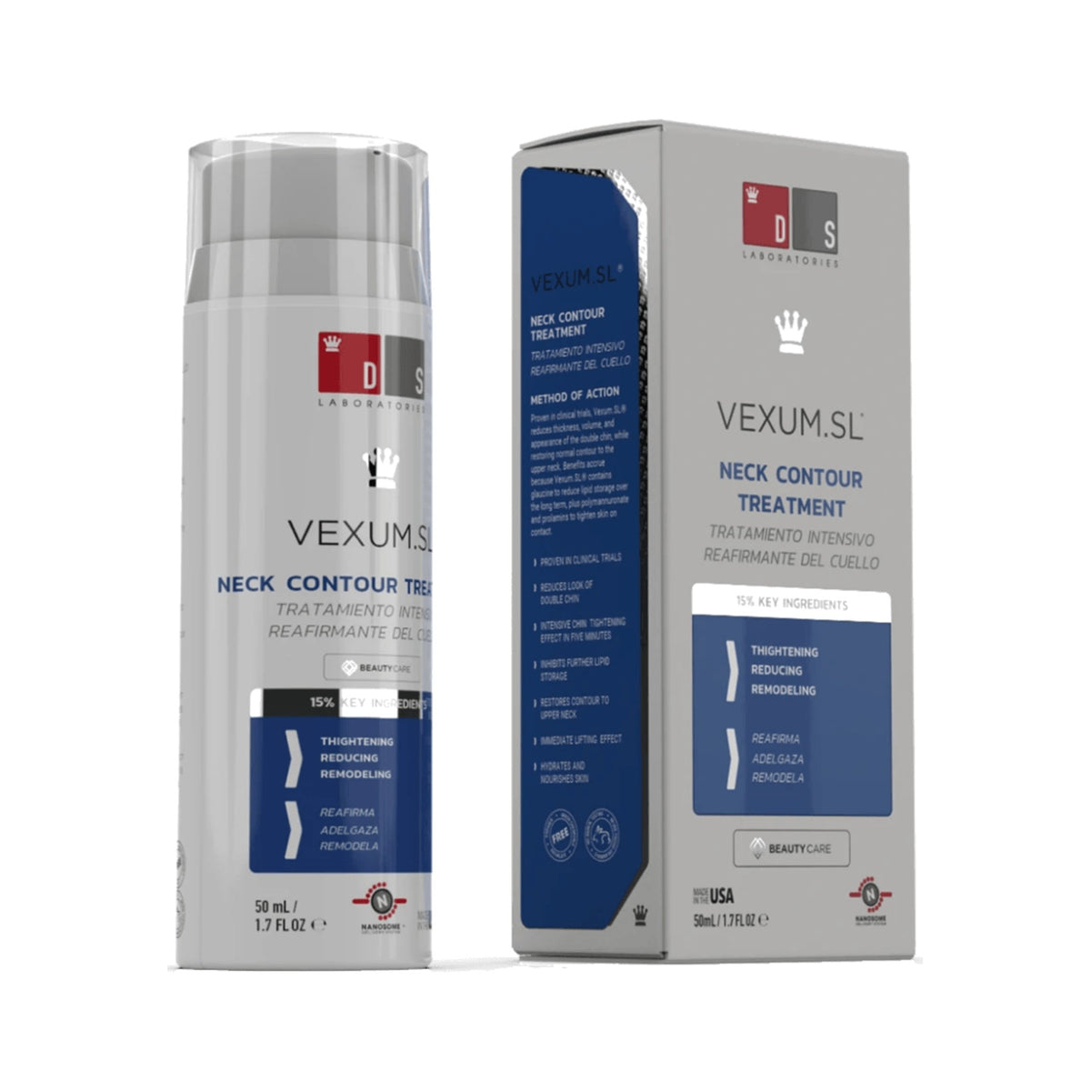 DS Laboratories Vexum SL – Doppelkinn-Gel für eine straffere Halskontur mit Glaucin