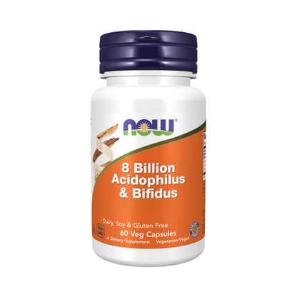 NOW Foods 8 Billion Acidophilus & Bifidus 60 Kapseln