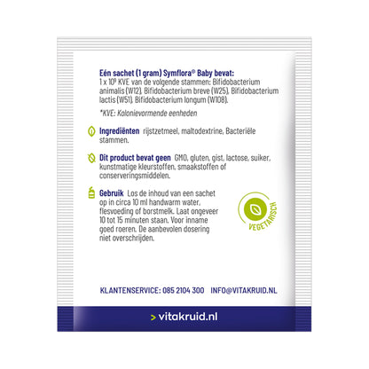 Vitakruid Symflora® Baby – 4 Bifidobakterien-Arten, 1 Mrd. KBE pro Beutel – Pulver für Mutter & Baby – 30 g