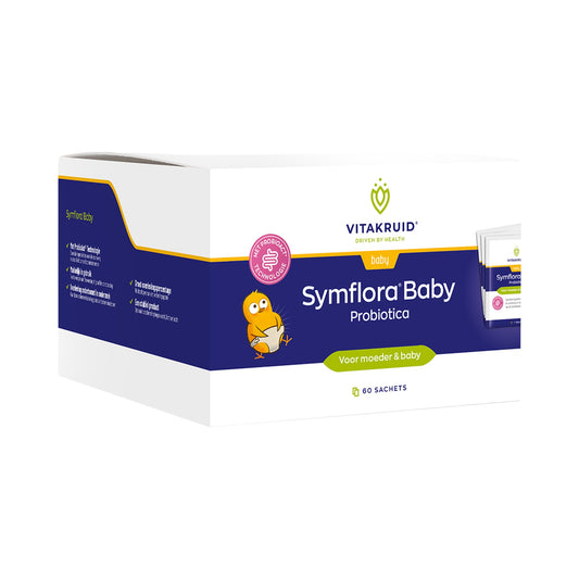 Vitakruid Symflora Baby – 4 Bifidobakterien-Stämme (W12, W25, W51, W108), 1 Mrd. KBE pro Beutel – Pulver für Mutter & Baby – 60 Beutel