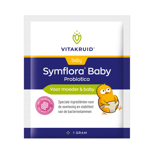 Vitakruid Symflora Baby – 4 Bifidobakterien-Stämme (W12, W25, W51, W108), 1 Mrd. KBE pro Beutel – Pulver für Mutter & Baby – 60 Beutel
