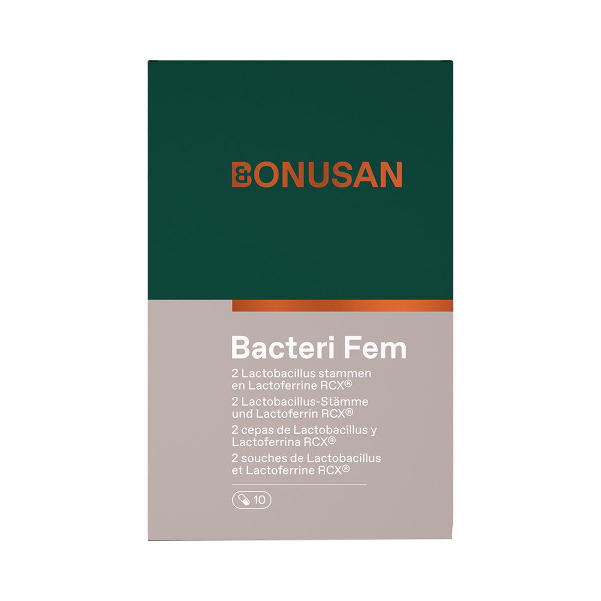 Bonusan Probiotikum mit Lactoferrin – L. acidophilus La-14 & L. rhamnosus HN001 – 5 Mrd. KBE – 10 Kapseln