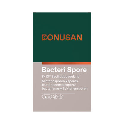 Bonusan Bacteri Spore – Bacillus coagulans BC513 mit Arabinogalactan, 8 x 10⁹ KBE pro Kapsel, 28 Kapseln