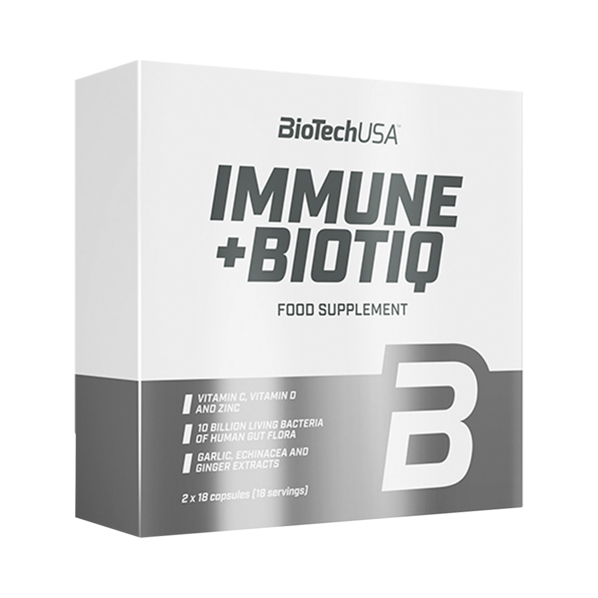 BioTechUSA Biotiq C – Probiotikum mit 4 Bakterienstämmen (10 Mrd. KBE) und 40 mg Vitamin C, 36 Kapseln mit Gelatinekapsel