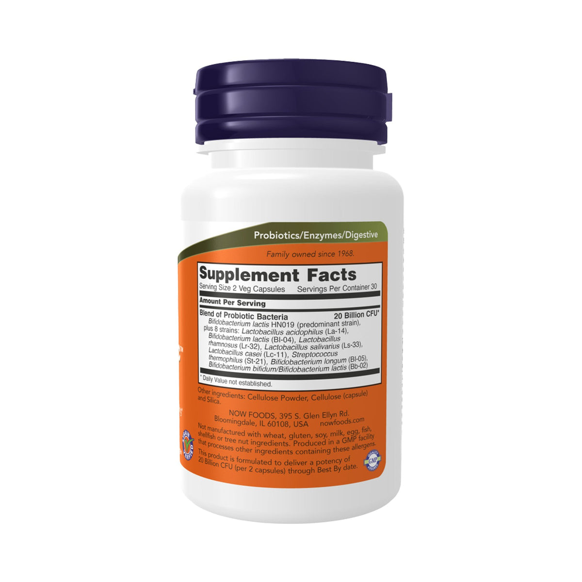 NOW Foods Clinical GI Probiotic Rückseite Supplement Facts