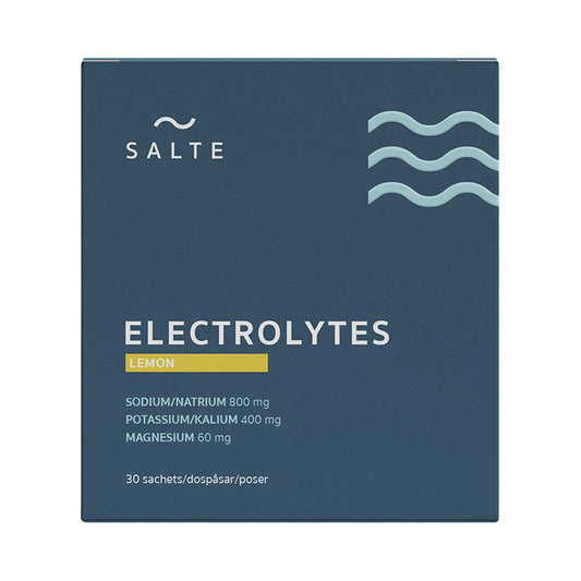 SALTE Elektrolyte Zitrone – 30 Sticks Elektrolytpulver mit Natrium, Kalium und Magnesium, zuckerfrei