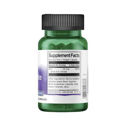 Swanson Eisencitrat 25 mg – 60 Kapseln