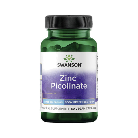 Swanson Zinc Picolinate Body Preferred Form 22 mg – 60 Kapseln