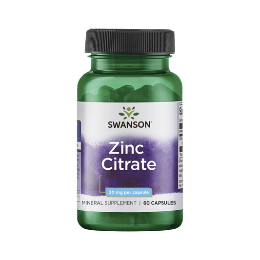 Swanson Zinc Citrate 30 mg – 60 Kapseln
