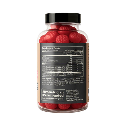 Probiotische Gummies mit Inulin & 3 Bakterienstämmen – Erdbeergeschmack – 60 Gummies